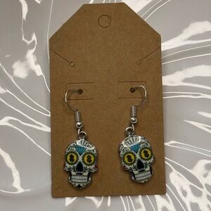 💀 Sugar Skull Dangle Earrings – Vibrant Calavera Style